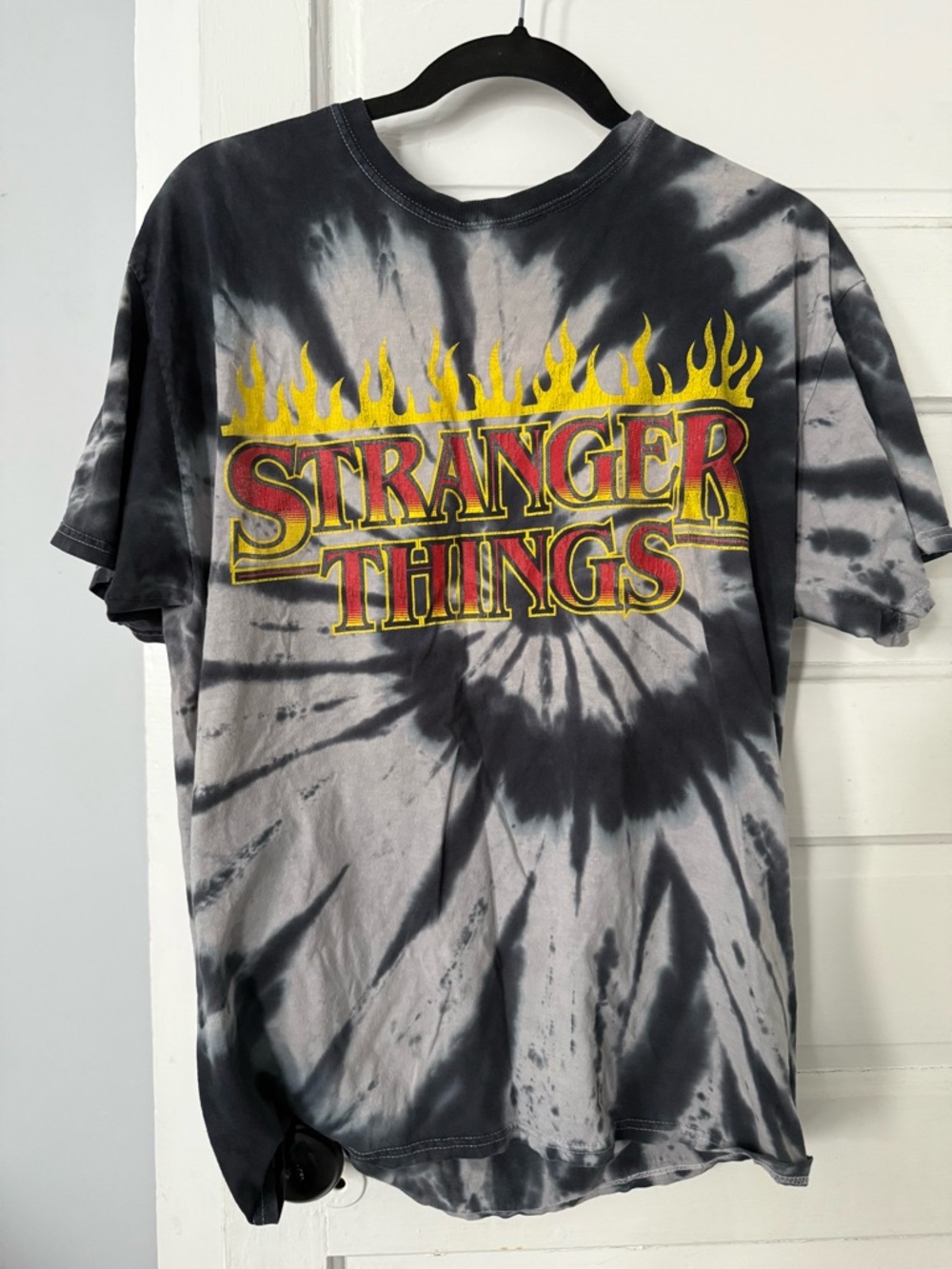 Stranger Things Tie-Dye Short Sleeve Tee - Black/Grey